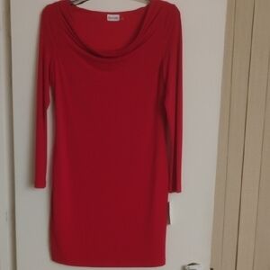 Marvin Richards Vibrant Red Long Sleeve Dress. New With Tags. Size 10.